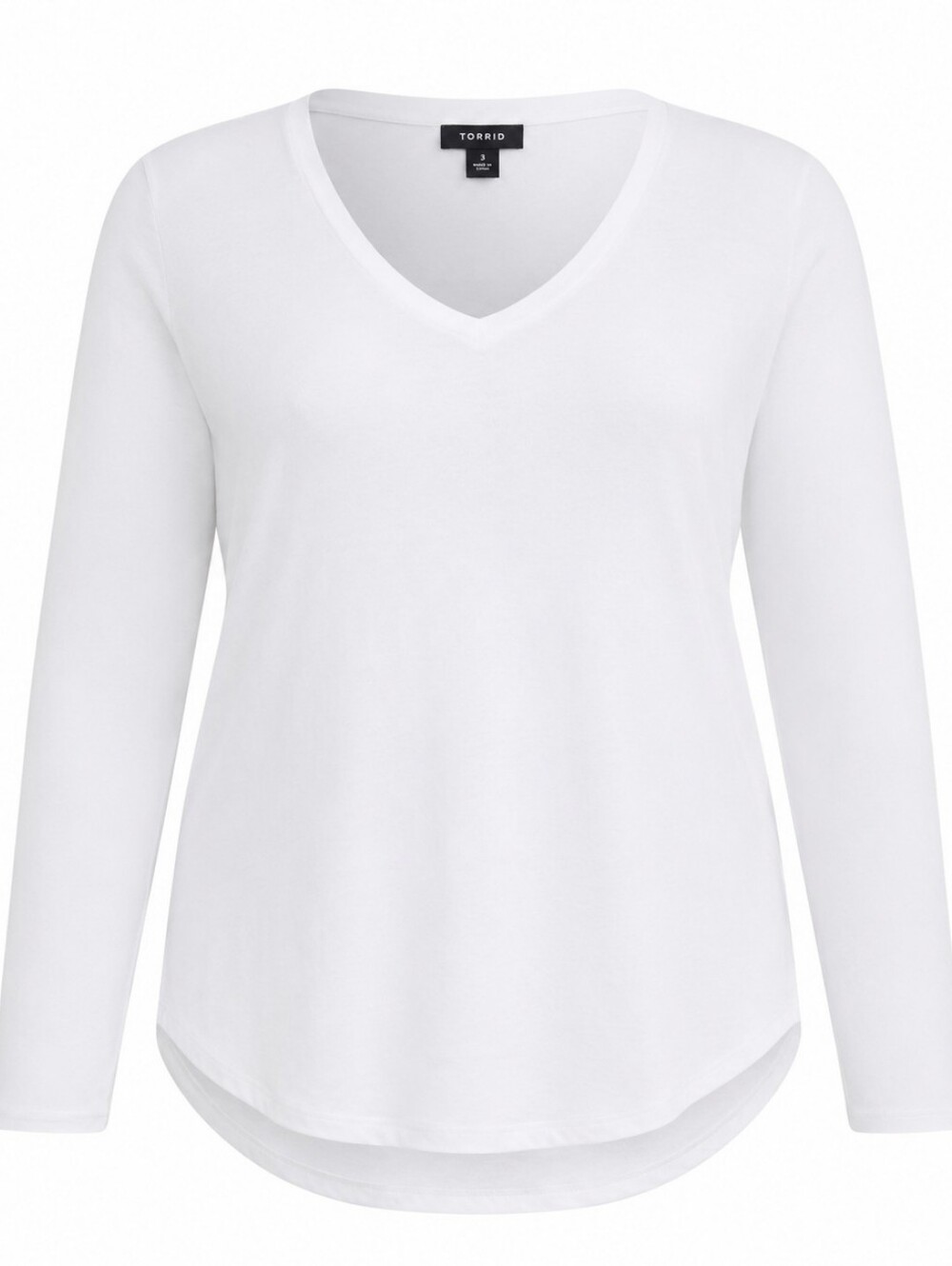 Torrid Girlfriend V Neck Long Sleeve Tee White 3 NWT Soft Knit Plus